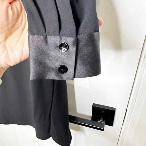 EILEEN FISHER 100% Silk Crepe Georgette Long Sleeve Tunic/Dress Size PP (2-4P) - Picture 4 of 7